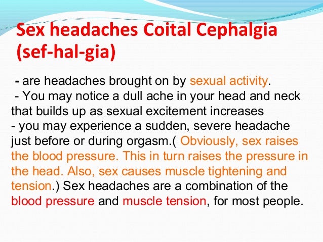 Headaches sex